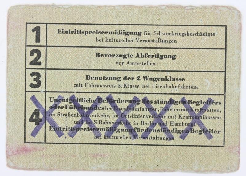 German ID Card of War Damaged Soldier — image 4
