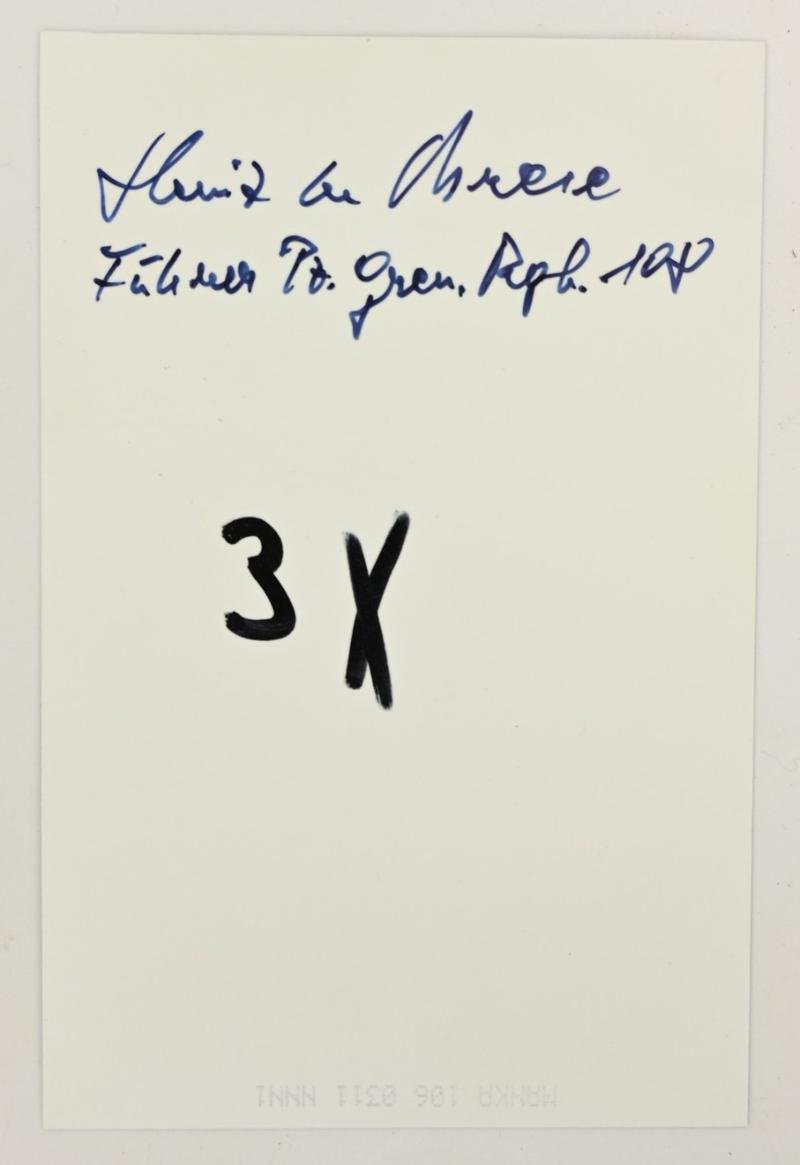 Signature of Wehrmacht KC-OLC Recipient (Heinz Wittchow von Brese-Winiary) — image 2