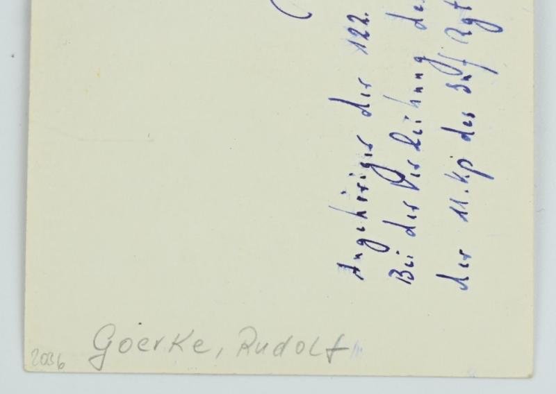 Signature of Wehrmacht Heer KC Recipient 'Rudolf Goerke' — image 4