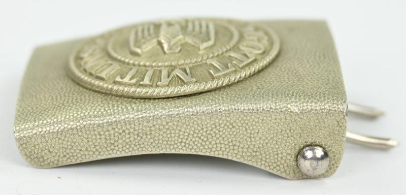 German WH Nickle-Silver Beltbuckle 'Left facing eagle' — image 4