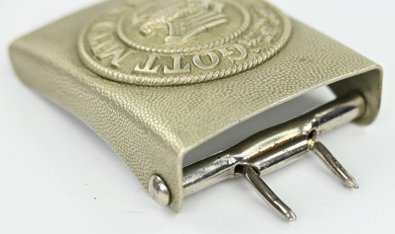 German WH Nickle-Silver Beltbuckle 'Left facing eagle' — image 5