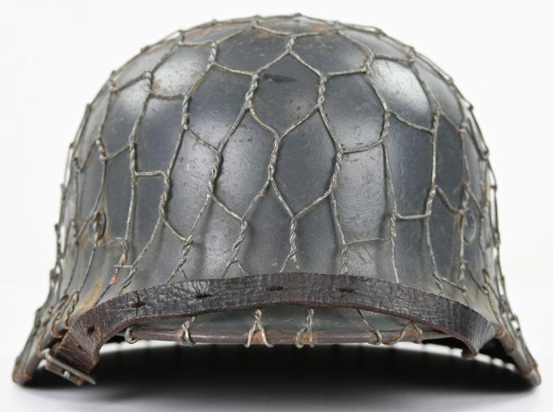 German LW M40 SD Combat Helmet with Full Wire Basket — image 5