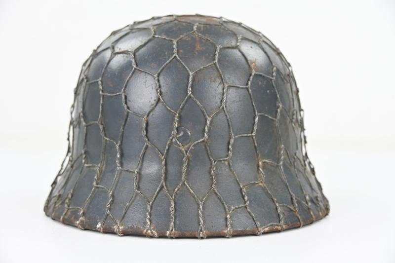 German LW M40 SD Combat Helmet with Full Wire Basket — image 8