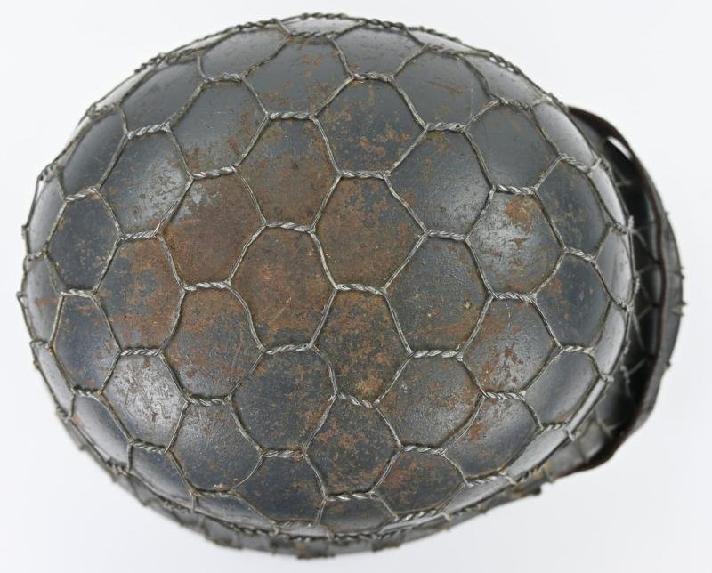 German LW M40 SD Combat Helmet with Full Wire Basket — image 9