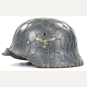 German LW M40 SD Combat Helmet with Full Wire Basket