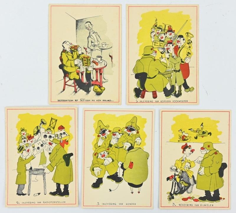 Dutch WW2 Liberation Period Cartoon Postcards — image 2