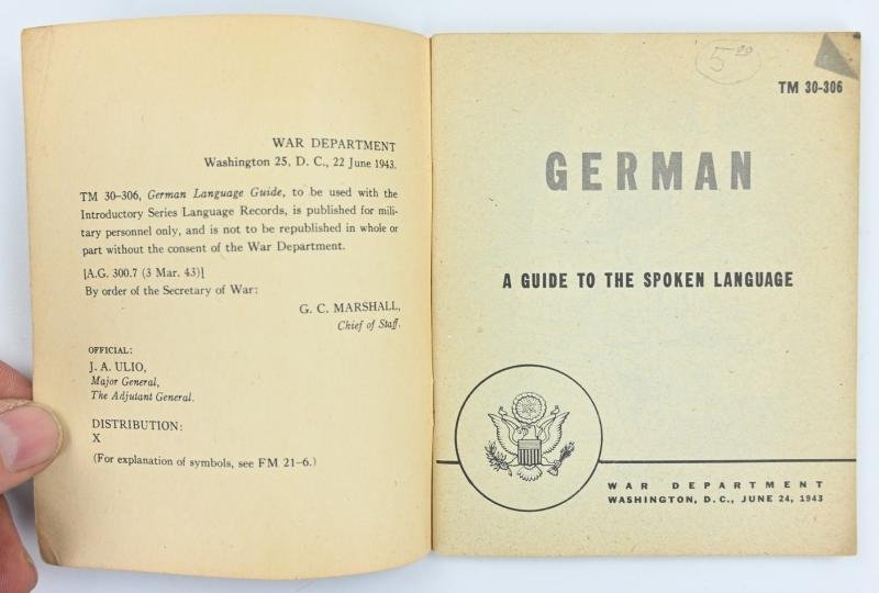 US WW2 German Language Guide — image 2