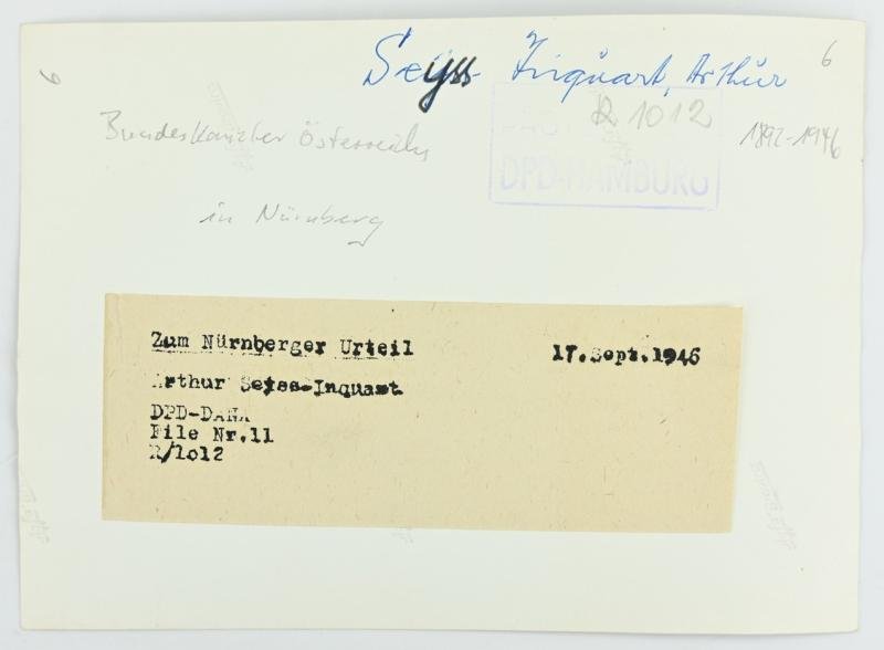 Allied Nuremberg War Trails Picture 'Arthur Seyss-Inquart' — image 2
