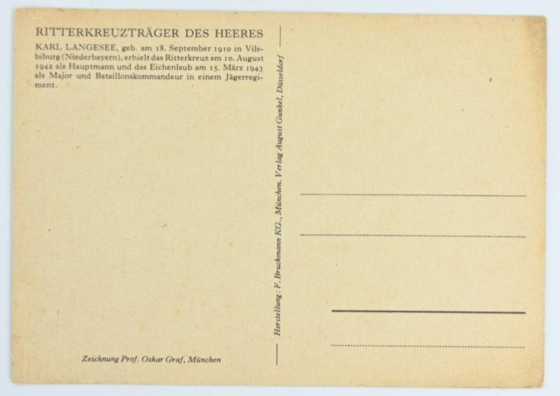 German Willrich Postcard 'Karl Langesee' — image 2