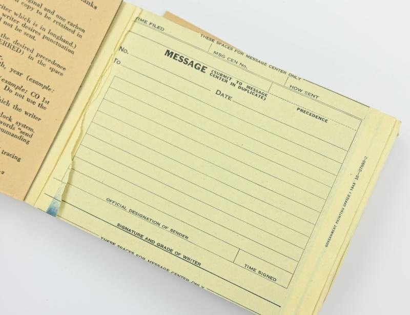 US WW2 Message Book M-210A — image 3
