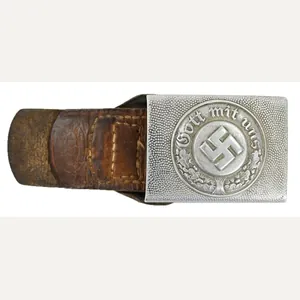 German Police Belt Buckle with Leather Tab 1937