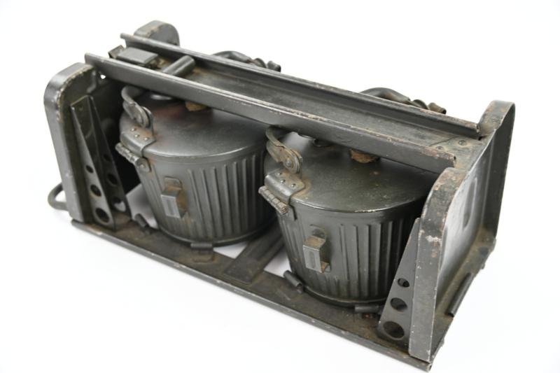 German WH MG34 Ammo Drum Set with Carrying Frame — image 6