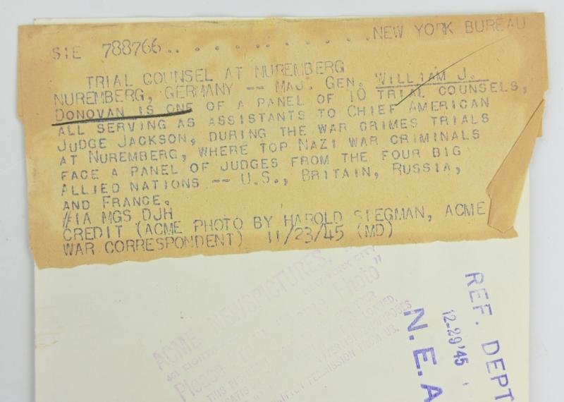 Allied Nuremberg War Trails 'Major General William J. Donovan' — image 4