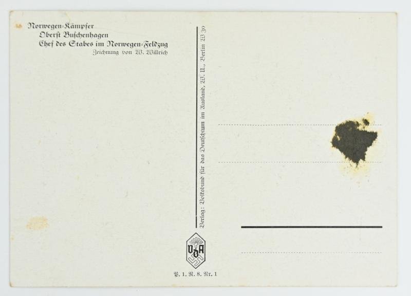 German WH Postcard 'Oberst Buschenhagen' — image 2