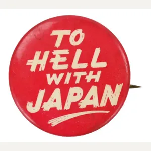 US WW2 Button 'To Hell with Japan'