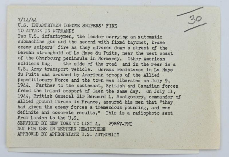 US WW2 Press Photo Normandy 'La Haye du Puits' — image 4