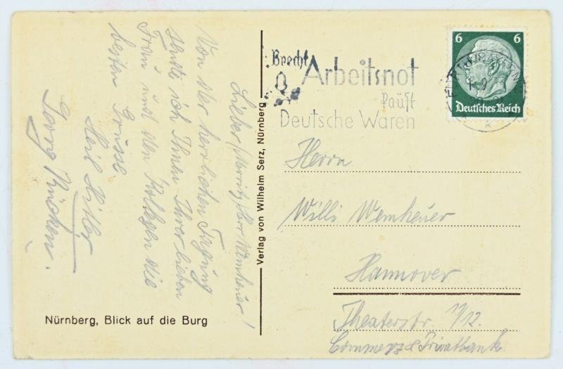 German Postcard Reichsparteitag Nürnberg 1933 — image 3