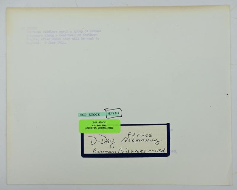 US WW2 Press Photo 'Prisoners of War on the Normandy Beach' — image 8