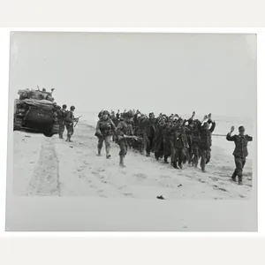 US WW2 Press Photo 'Prisoners of War on the Normandy …