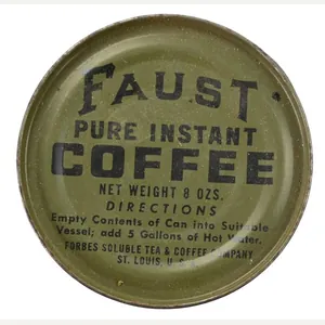 US WW2 Faust Coffee Tin Can