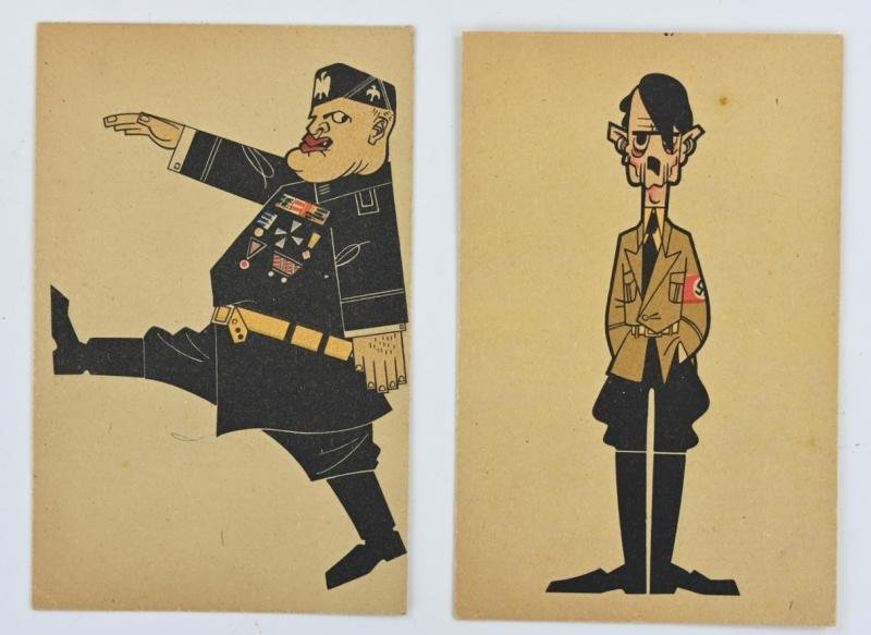 Dutch Spot Picture Postcards 'Mussolini & Hitler' — image 2