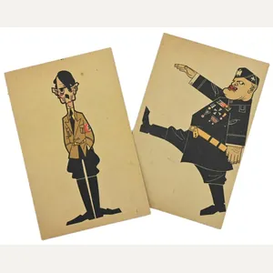 Dutch Spot Picture Postcards 'Mussolini & Hitler'
