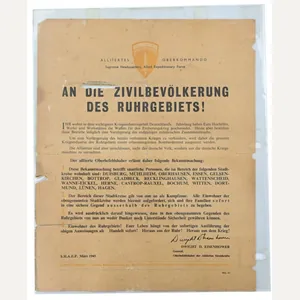 US WW2 Droppingsflyer Sheaf March 1945 'Ruhr Region'