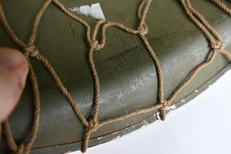 US WW2 M1 Combat Helmet with Helmet Net — image 10