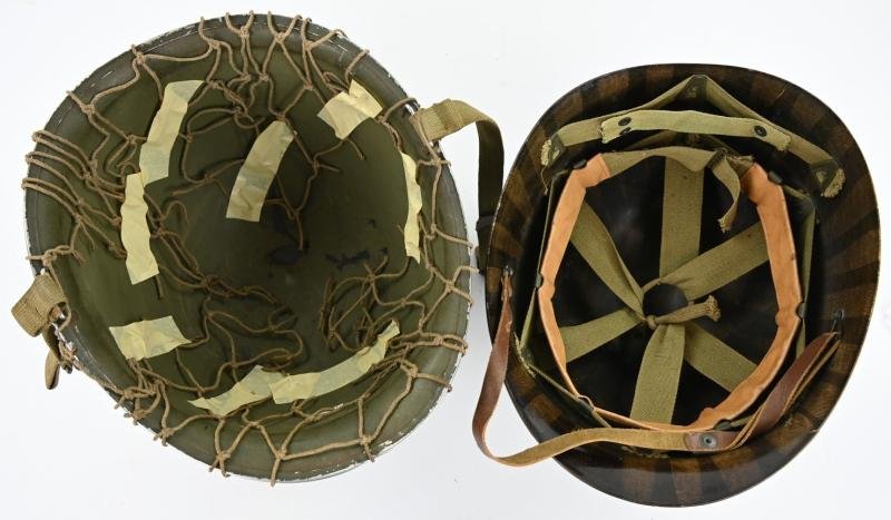 US WW2 M1 Combat Helmet with Helmet Net — image 11
