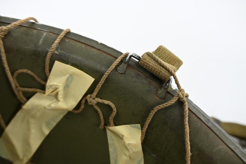 US WW2 M1 Combat Helmet with Helmet Net — image 12