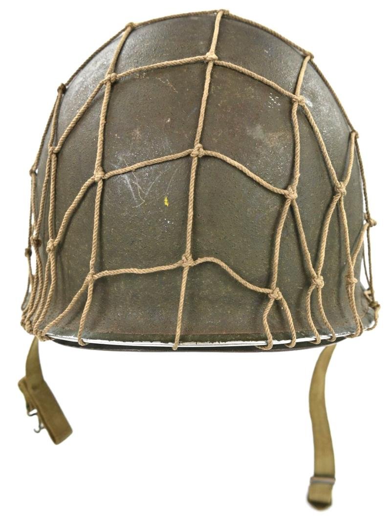 US WW2 M1 Combat Helmet with Helmet Net — image 4