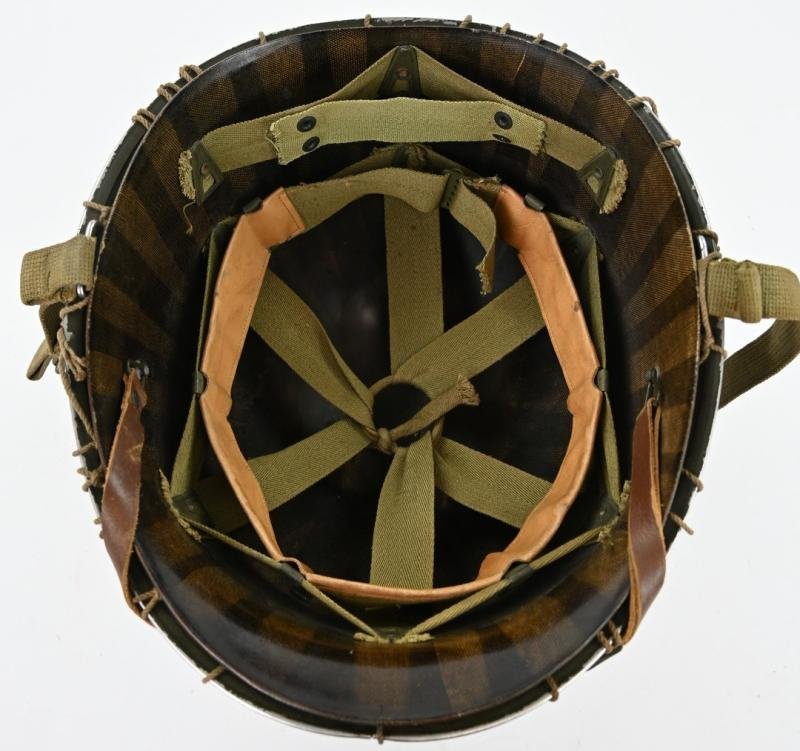 US WW2 M1 Combat Helmet with Helmet Net — image 6
