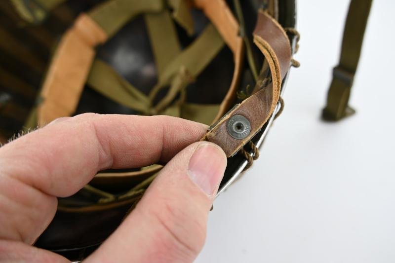 US WW2 M1 Combat Helmet with Helmet Net — image 9