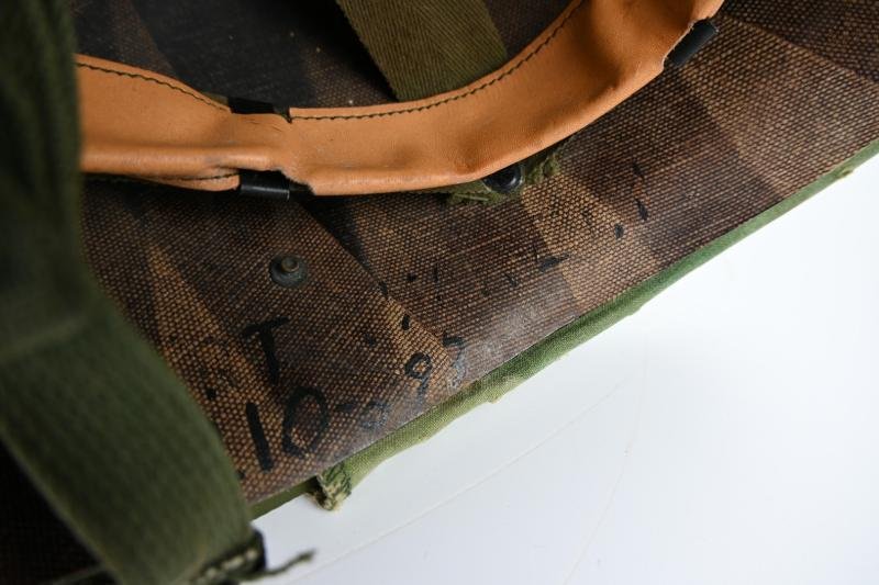 US Vietnam War Infantry helmet with camouflage cover and attached content — image 11