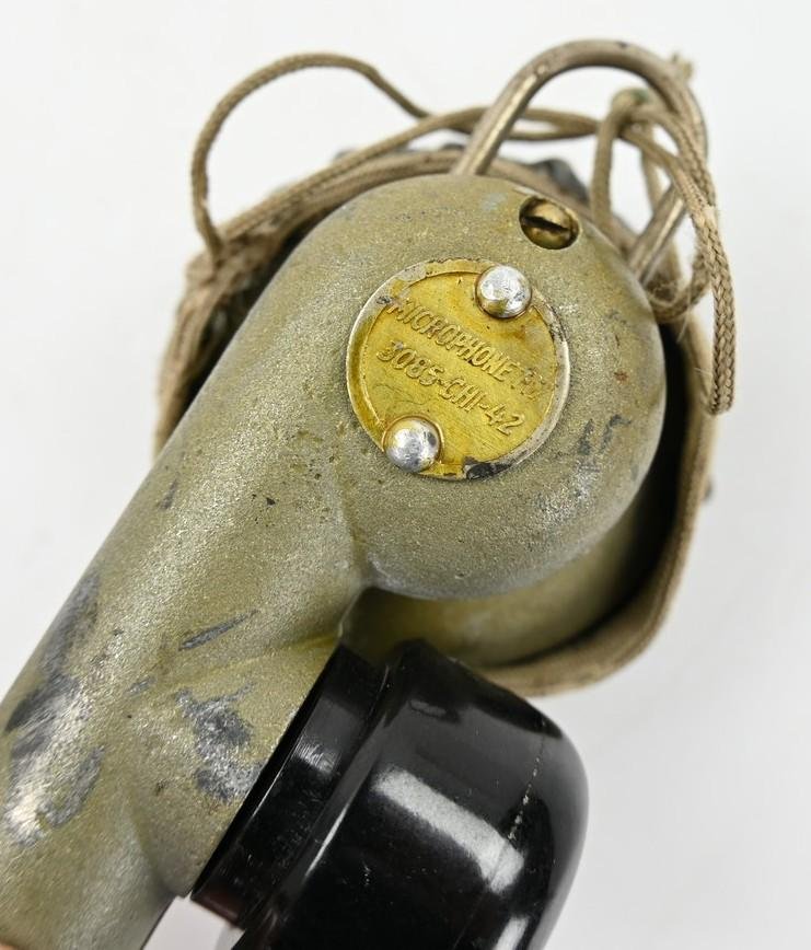 USAAF WW2 T-17 Lollipop Type Aircraft Microphone Headset — image 7