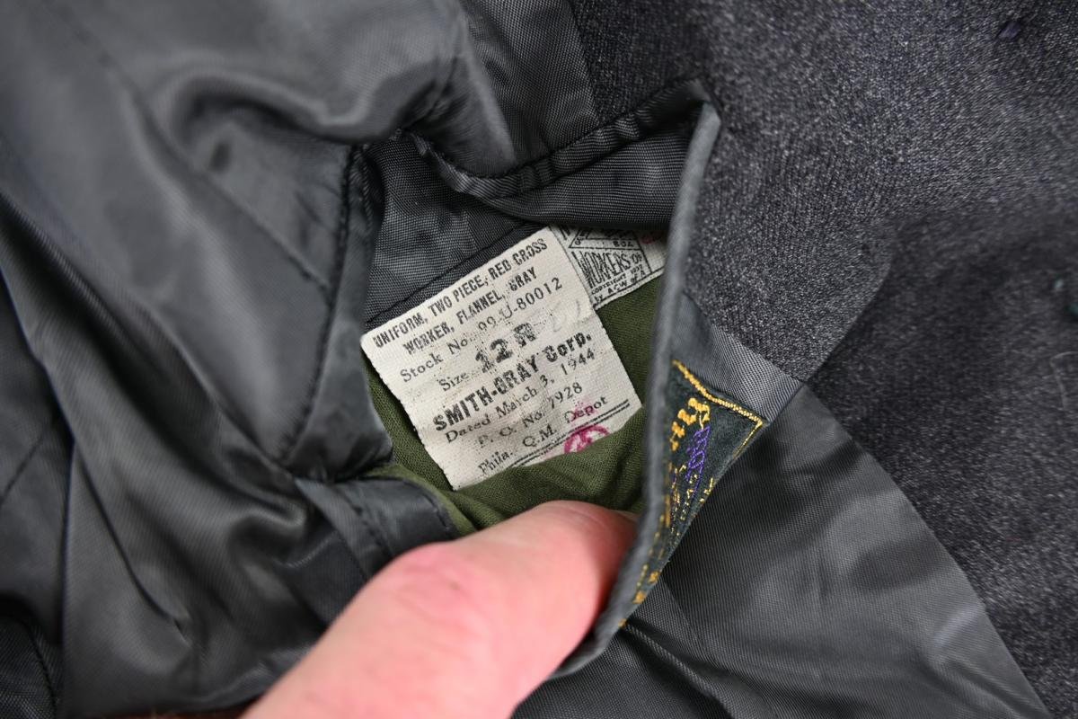 US WW2 Flannel Grey Red Cross Workers Uniform Jacket & Skirt — image 10