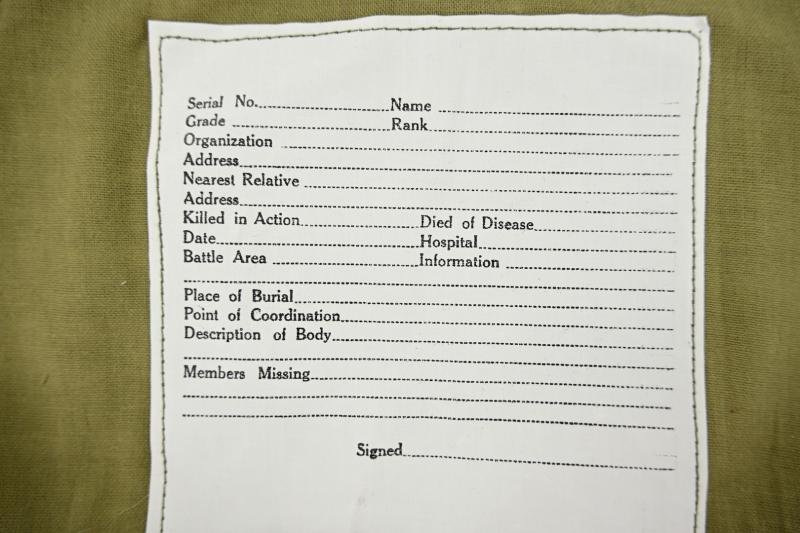 US WW2 Deceased Serviceman Personal Effects Bag — image 2