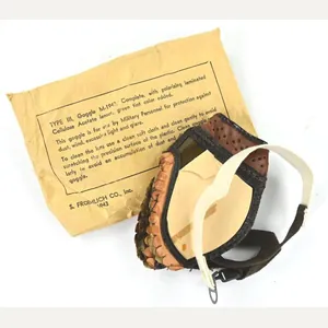 US WW2 Dust Goggles in Pouch