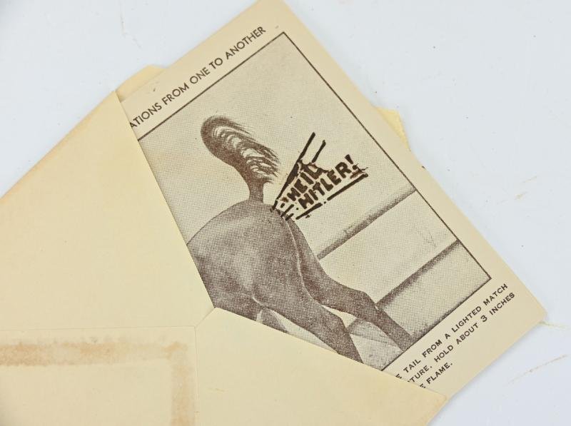US WW2 Ant-Hitler Propaganda Envelop and Cards — image 3