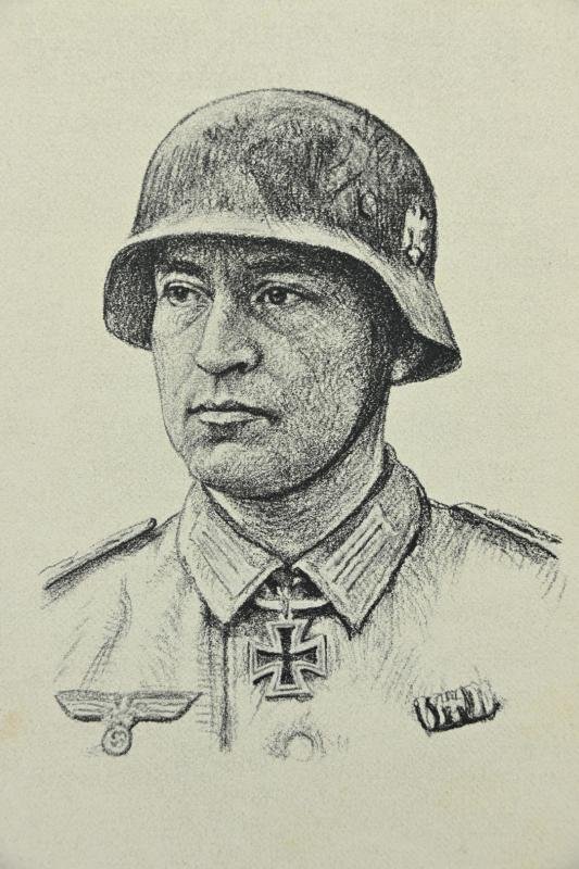 German WH Postcard Knight's Cross Recipient 'Gustav Krutemeier' — image 2