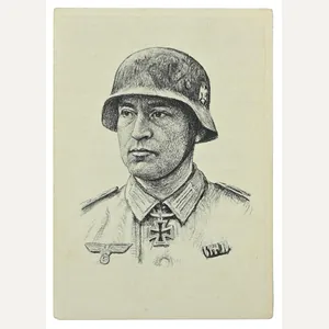 German WH Postcard Knight's Cross Recipient 'Gustav Krutemeier'