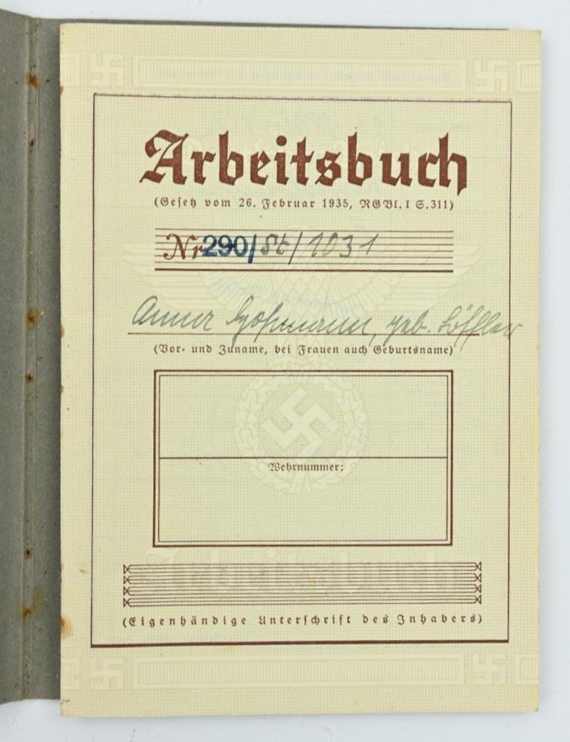 German Third Reich 'Arbeitsbuch' Workerspass — image 2