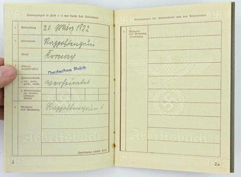 German Third Reich 'Arbeitsbuch' Workerspass — image 3