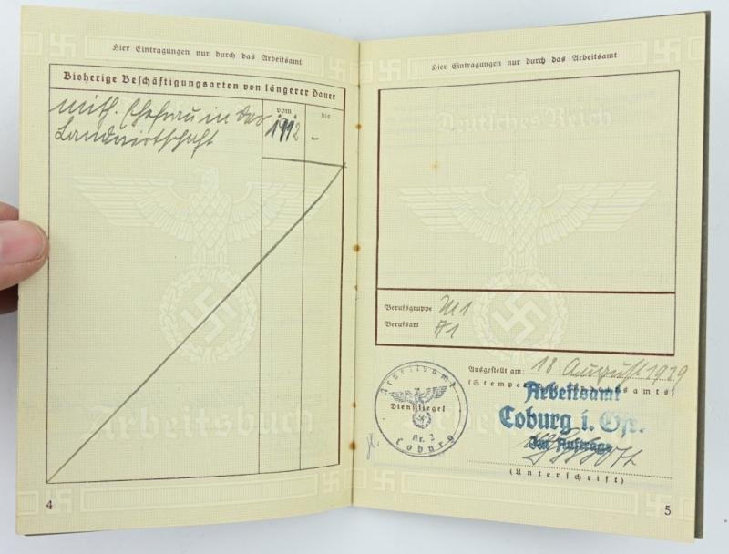 German Third Reich 'Arbeitsbuch' Workerspass — image 4