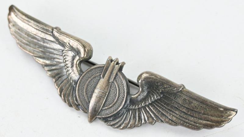 USAAF WW2 Bombadier Wings Sterling Silver — image 2