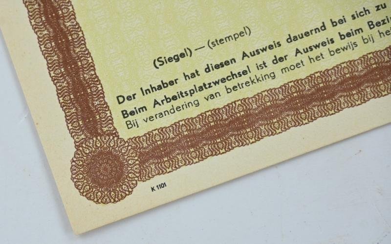 German Dutch Occupation Ausweis Paper — image 5