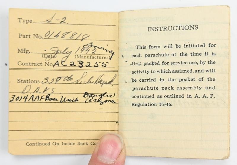 USAAF WW2 Named Irving Seat Type Parachute Harness Assembly — image 17