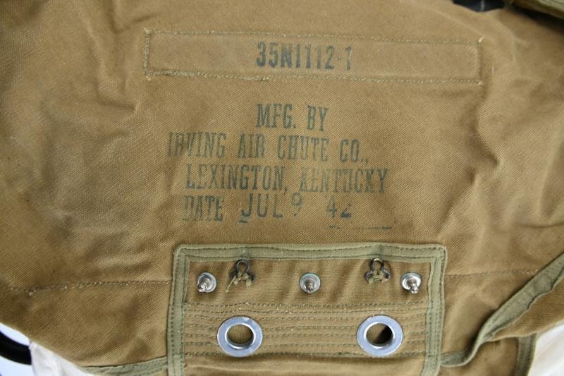 USAAF WW2 Named Irving Seat Type Parachute Harness Assembly — image 6