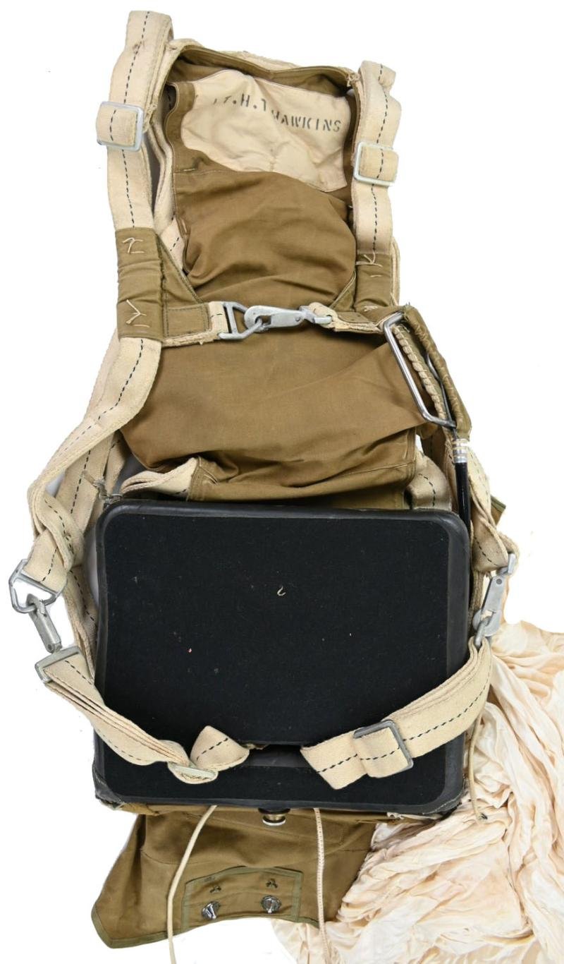 USAAF WW2 Named Irving Seat Type Parachute Harness Assembly — image 9