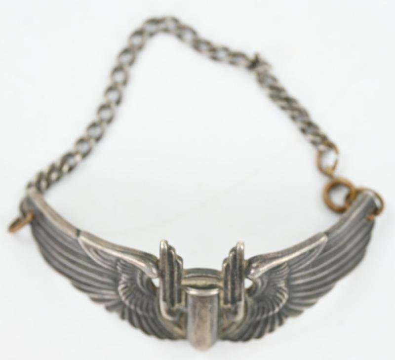 USAAF WW2 Bombadier Wings Sterling Silver Bracelet — image 2